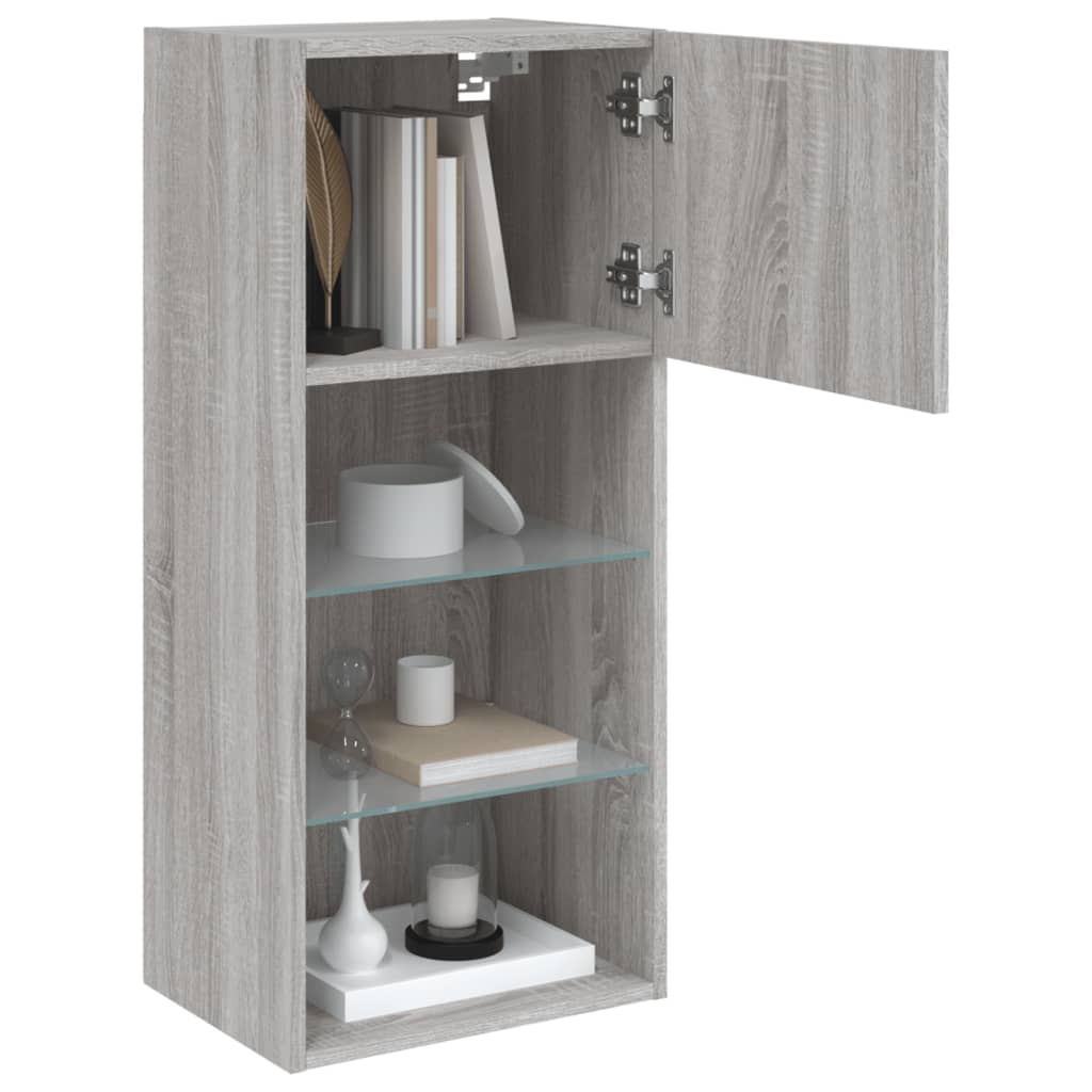 vidaXL Έπιπλο Τηλεόρασης με LED Γκρι Sonoma 40,5x30x90 εκ.