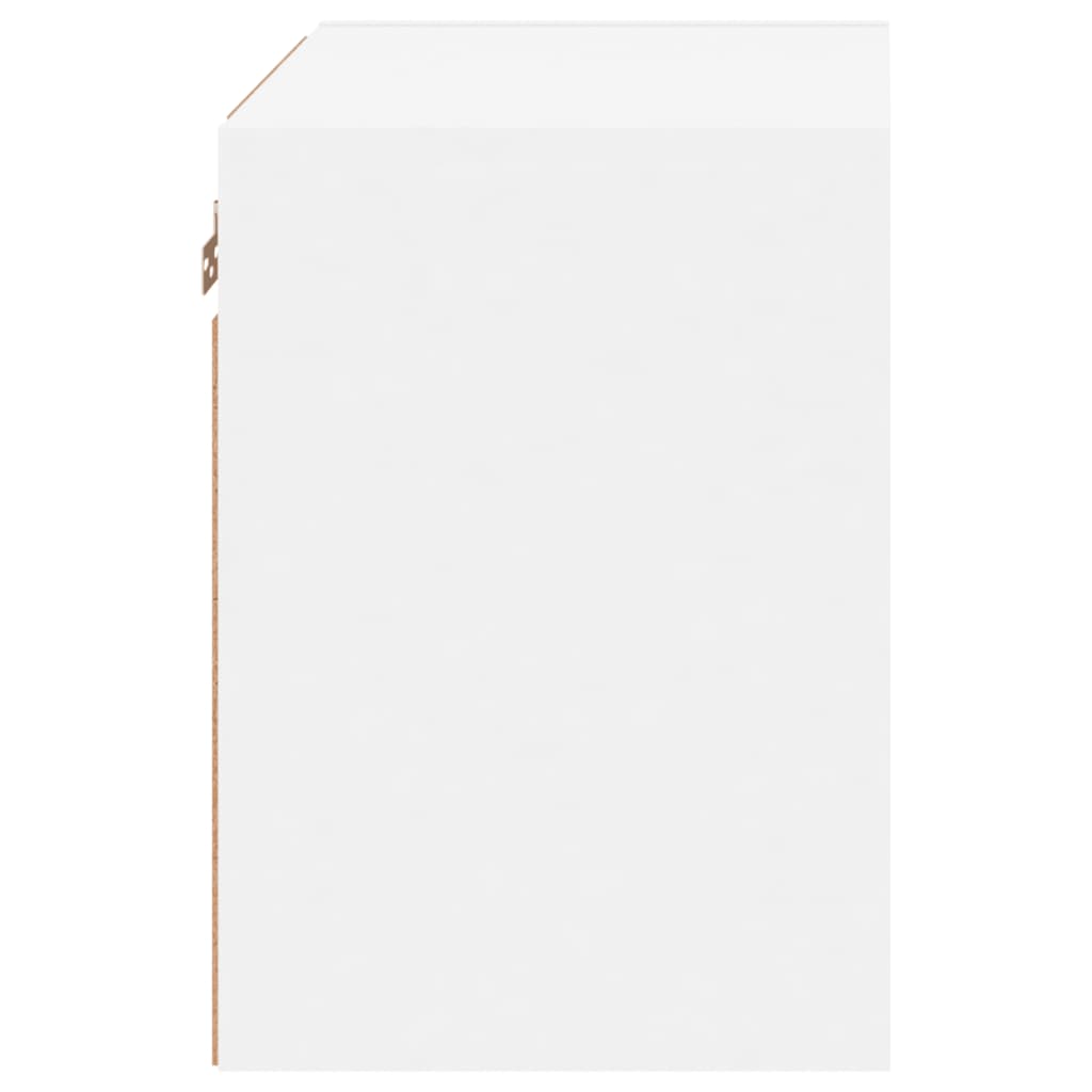 vidaXL Κομοδίνο Επιτοίχιο με Φώτα LED Λευκό