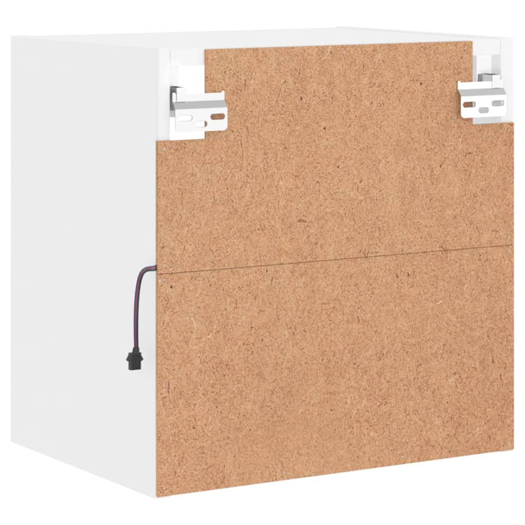 vidaXL Κομοδίνα Επιτοίχια με Φώτα LED 2 Τεμ. Λευκά