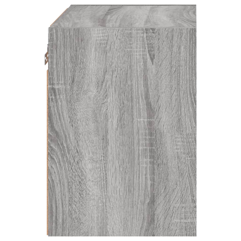 vidaXL Κομοδίνο Επιτοίχιο με Φώτα LED Γκρι Sonoma