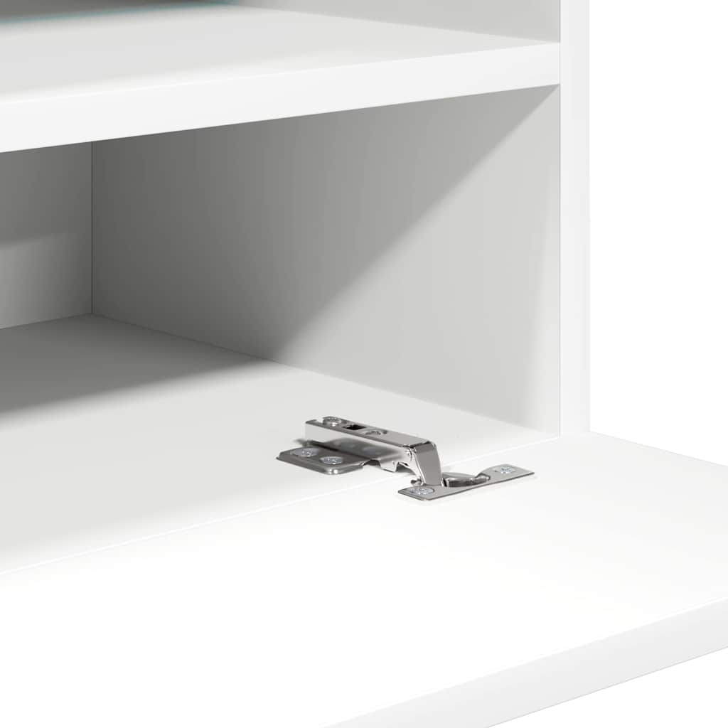 vidaXL Κρεμαστά ντουλάπια με φώτα LED για τηλεόραση 2 Τεμ. Λευκά 40x30x60,5 εκ.