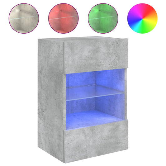 vidaXL Έπιπλο Τηλεόρασης με LED Γκρι Σκυροδέματος 40x30x60,5 εκ.