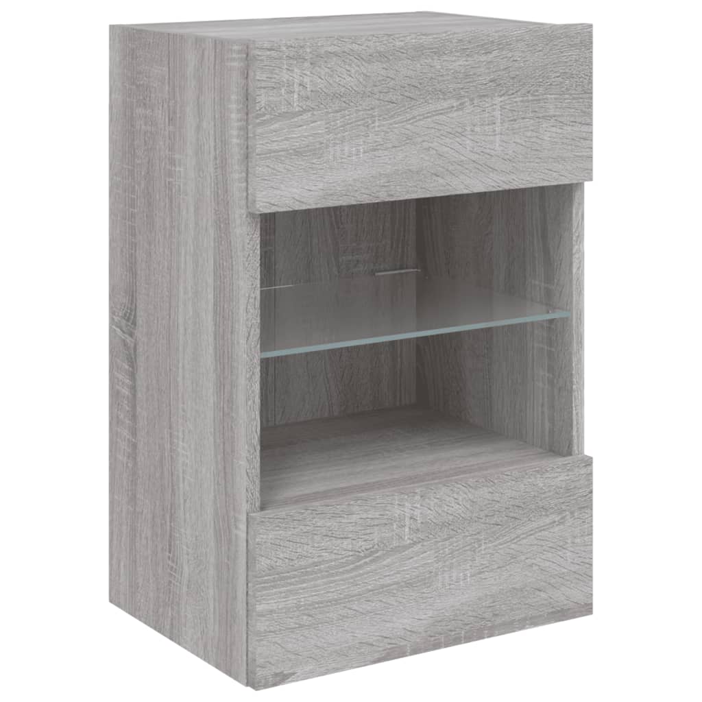 vidaXL Έπιπλο Τοίχου Τηλεόρασης με LED Γκρι Sonoma 40x30x60,5 εκ.