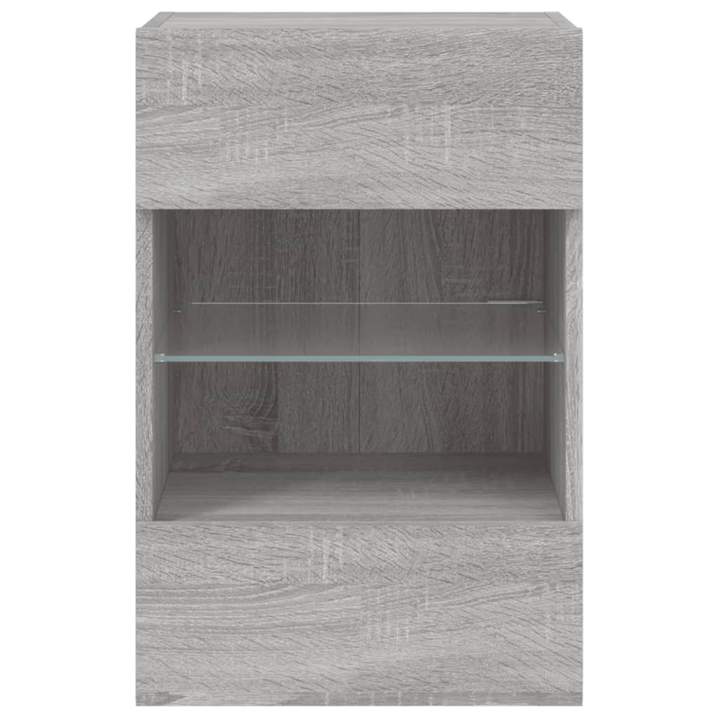 vidaXL Έπιπλο Τοίχου Τηλεόρασης με LED Γκρι Sonoma 40x30x60,5 εκ.