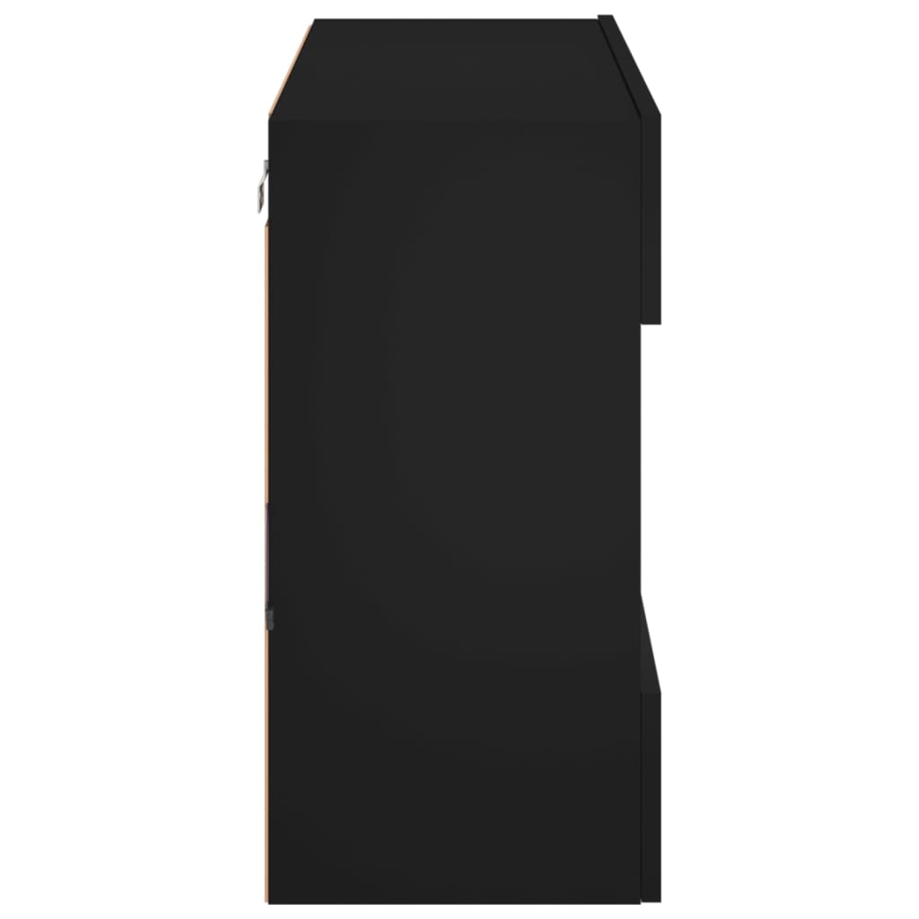 vidaXL Έπιπλο Τοίχου Τηλεόρασης με LED Μαύρο 78,5x30x60,5 εκ.