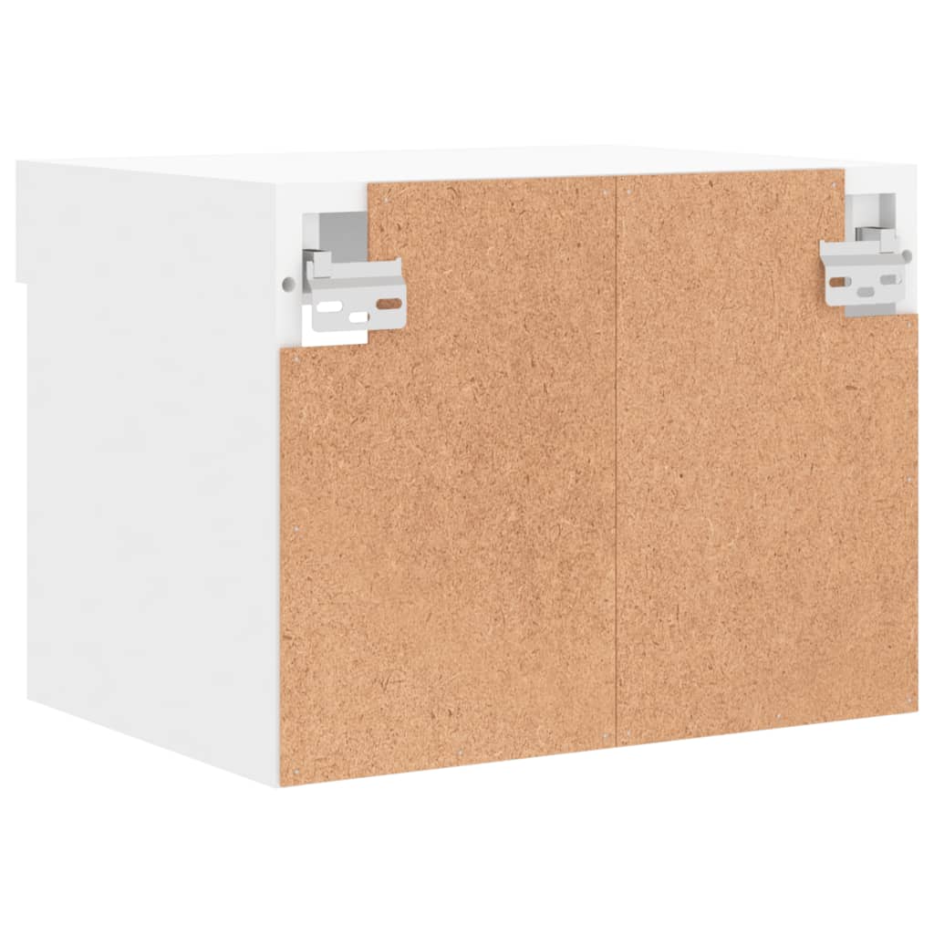 vidaXL Κομοδίνο Επιτοίχιο με Φώτα LED Λευκό