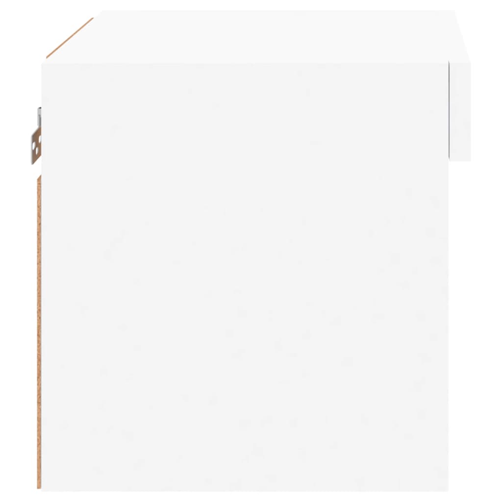 vidaXL Κομοδίνα Επιτοίχια με Φώτα LED 2 Τεμ. Λευκά