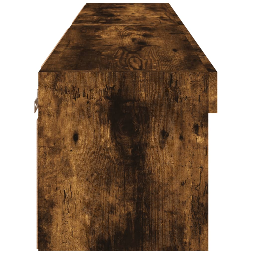 vidaXL Έπιπλα Τηλεόρασης με LED 2 τεμ. Καπνιστή Δρυς 60x30x30 εκ.