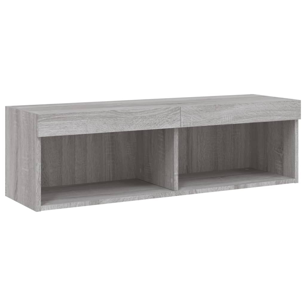 vidaXL Έπιπλο Τηλεόρασης με LED Γκρι Sonoma 100x30x30 εκ.