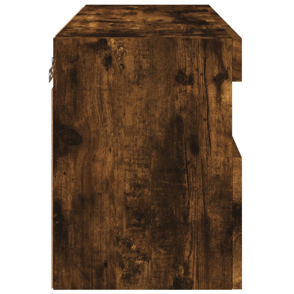 vidaXL Έπιπλο Τοίχου Τηλεόρασης με LED Καπνιστή Δρυς 60x30x40 εκ.