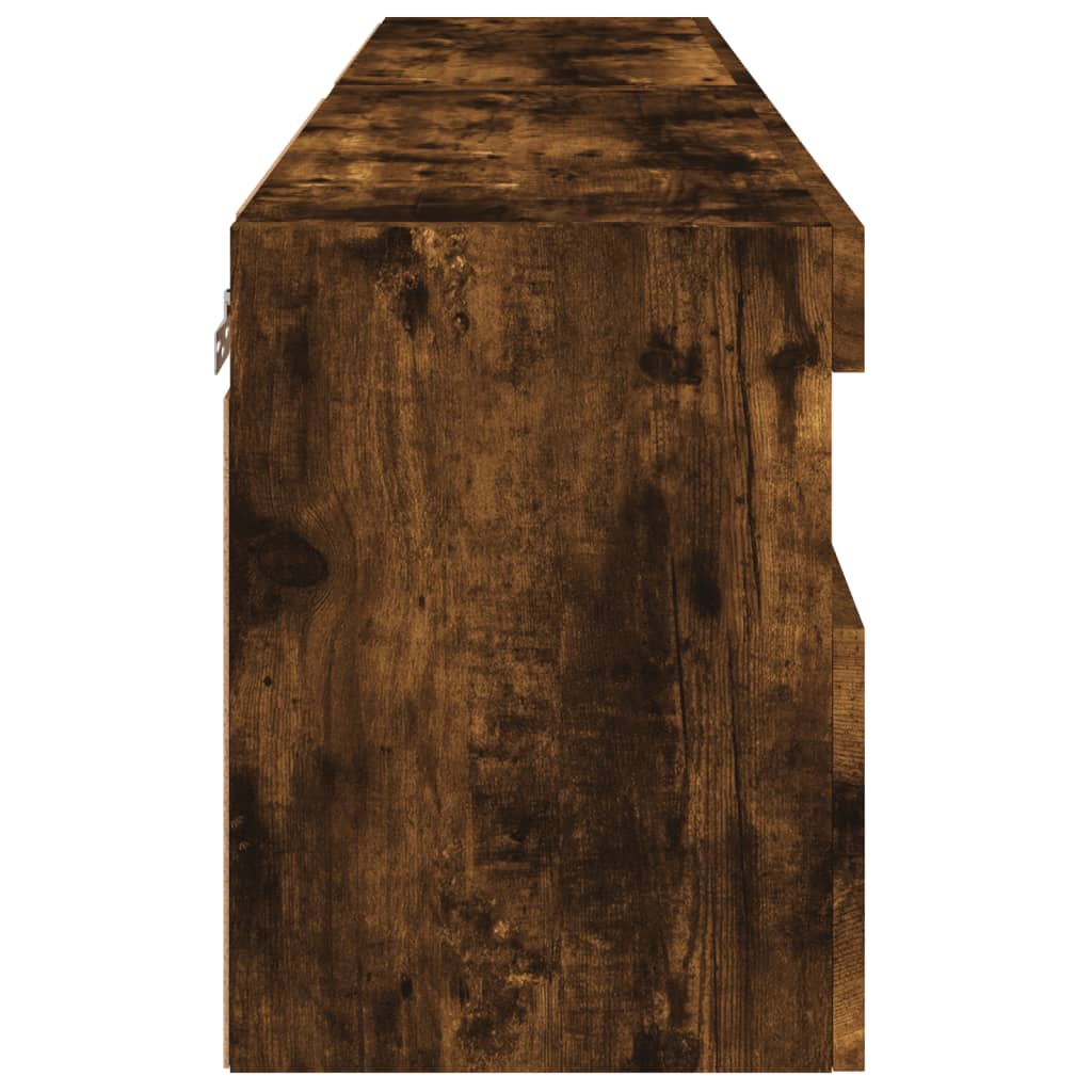 vidaXL Έπιπλα Τοίχου Τηλεόρασης LED 2 Τεμ. Καπνιστή Δρυς 60x30x40 εκ.