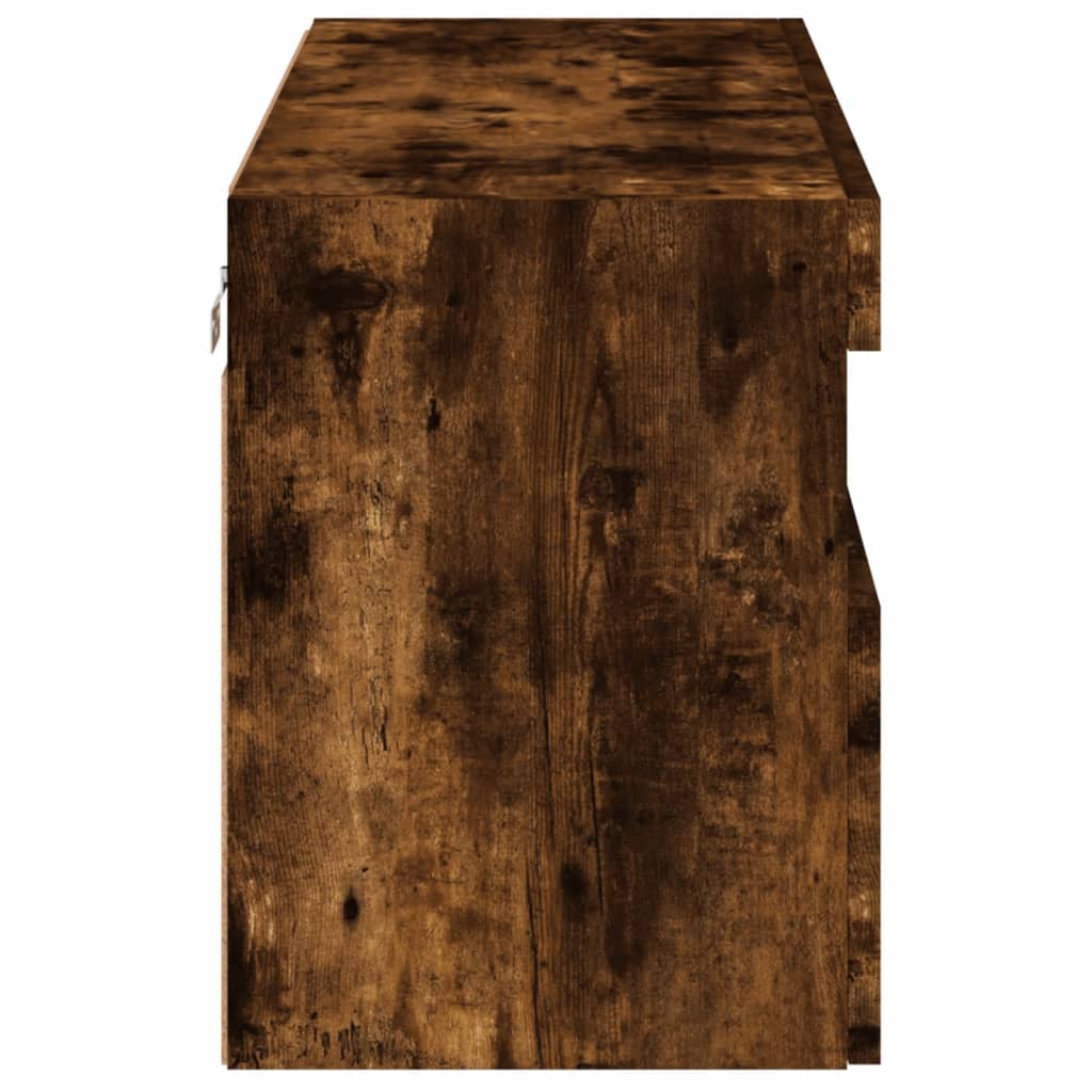 vidaXL Έπιπλο Τοίχου Τηλεόρασης με LED Καπνιστή Δρυς 80x30x40 εκ.