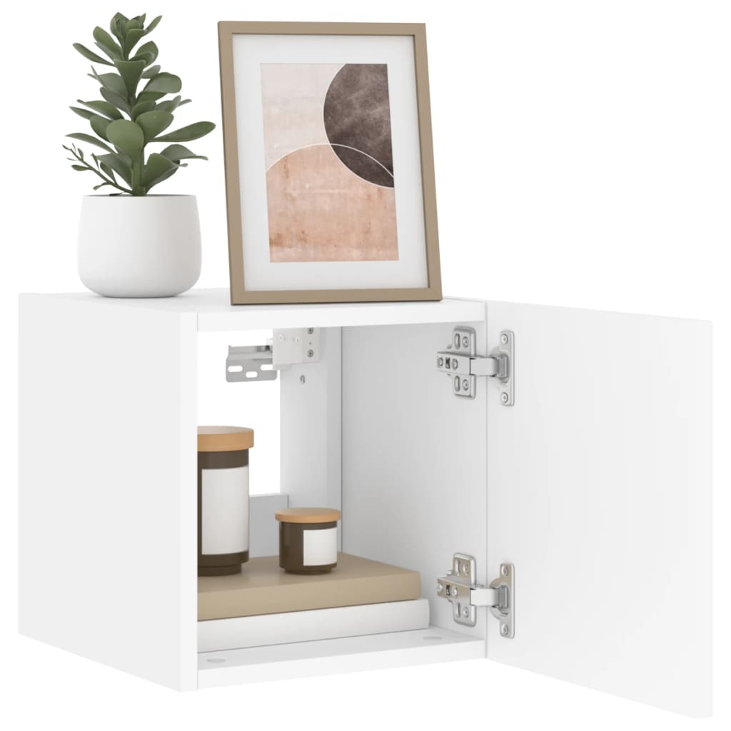 vidaXL Έπιπλα Τοίχου Τηλεόρασης με LED 2 Τεμ. Λευκά 30,5x35x30 εκ.