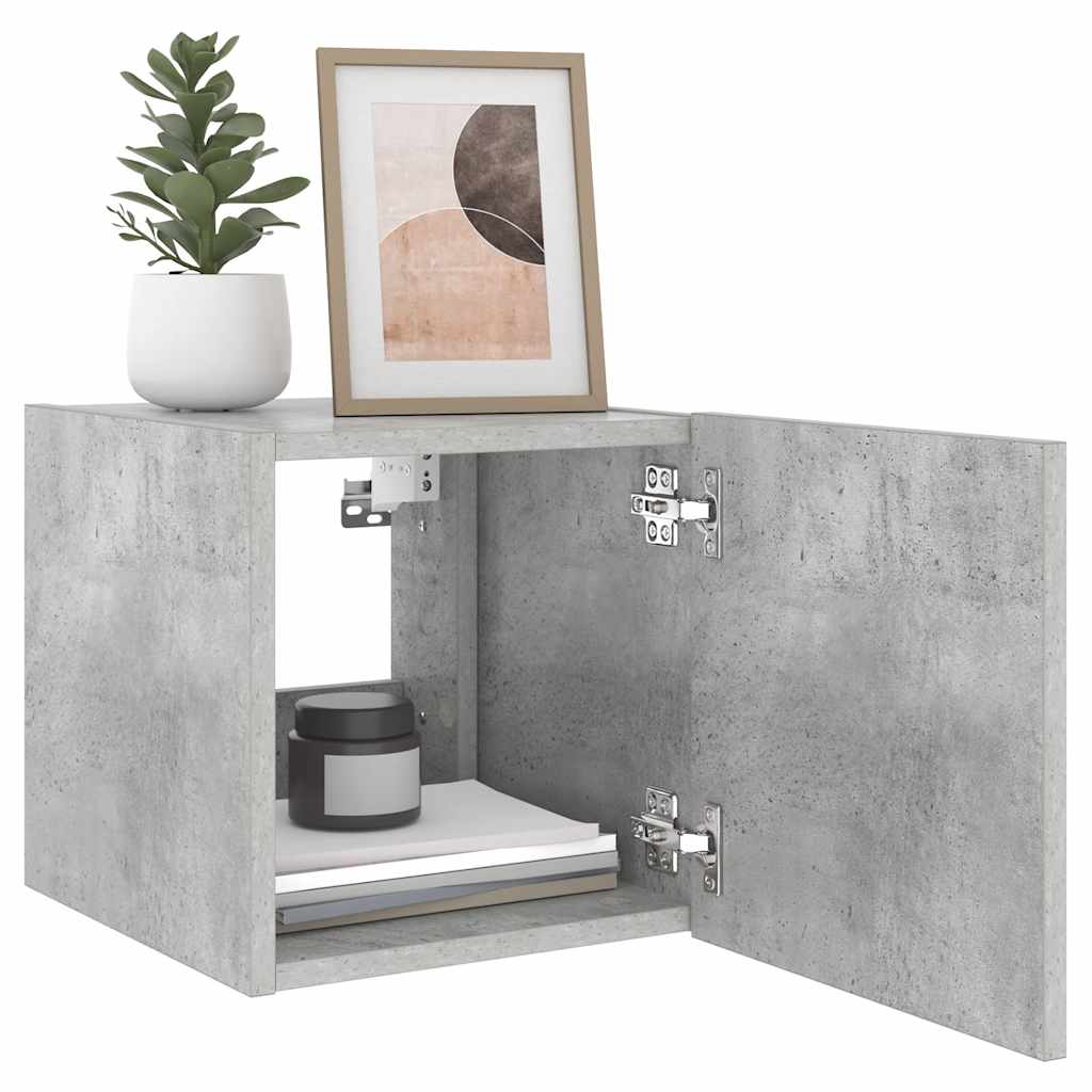 vidaXL Έπιπλο Τηλεόρασης με LED Γκρι Σκυροδέματος 30,5x35x30 εκ.