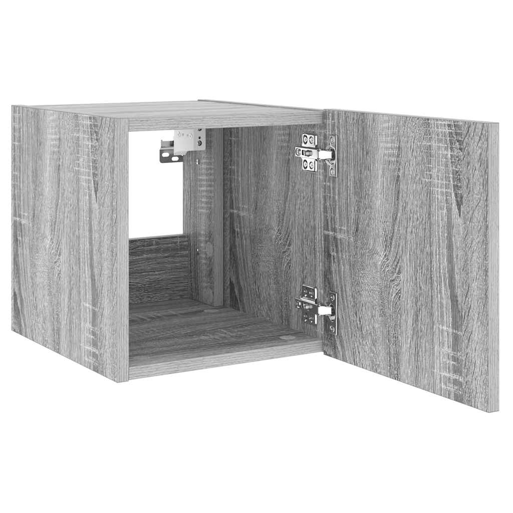 vidaXL Έπιπλο Τοίχου Τηλεόρασης με LED Γκρι Sonoma 30,5x35x30 εκ.