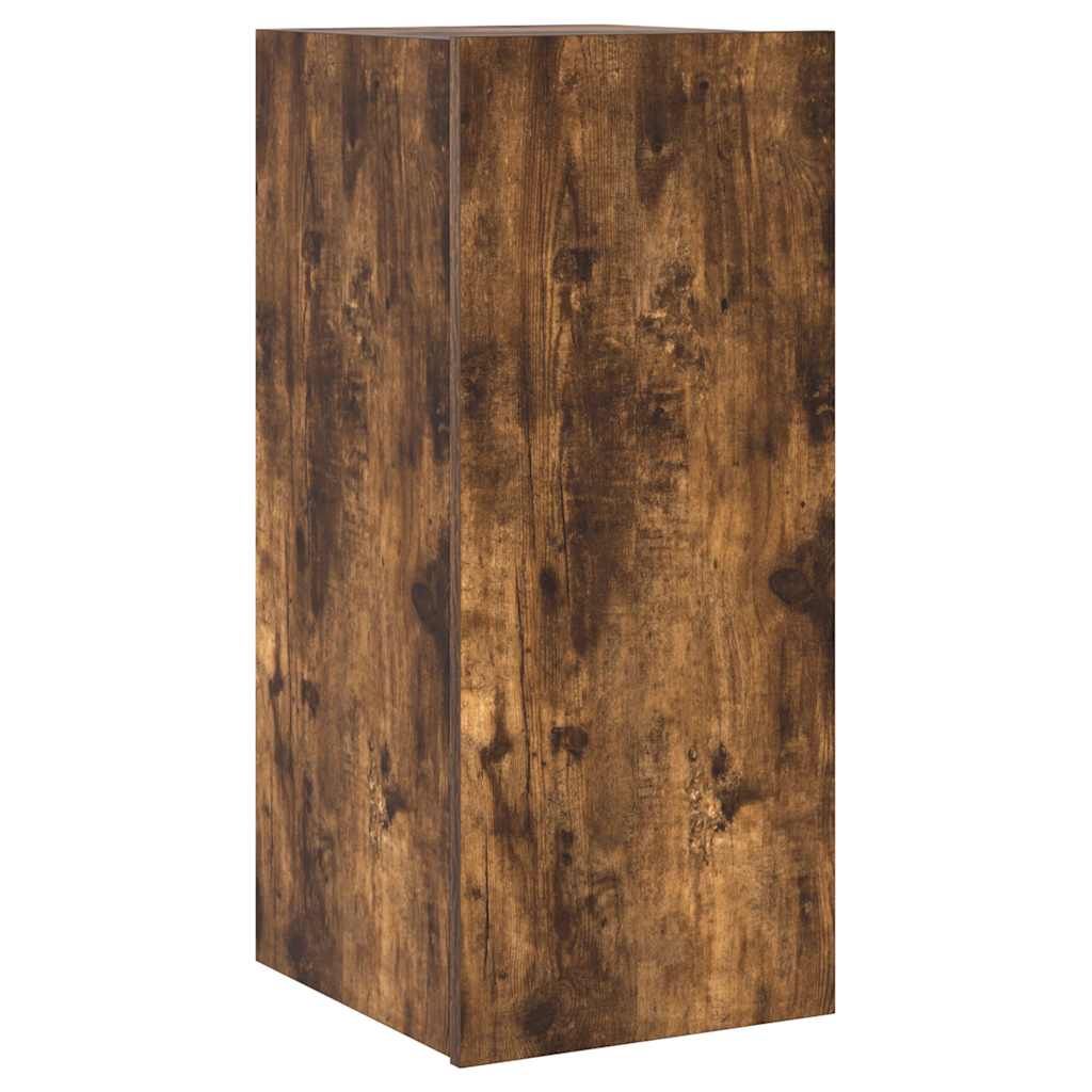 vidaXL Έπιπλο Τοίχου Τηλεόρασης με LED Καπνιστή Δρυς 30,5x35x70 εκ.