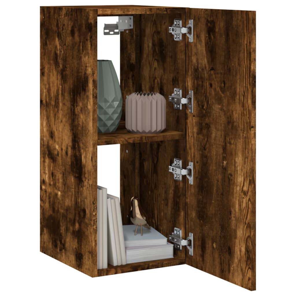 vidaXL Έπιπλο Τοίχου Τηλεόρασης με LED Καπνιστή Δρυς 30,5x35x70 εκ.