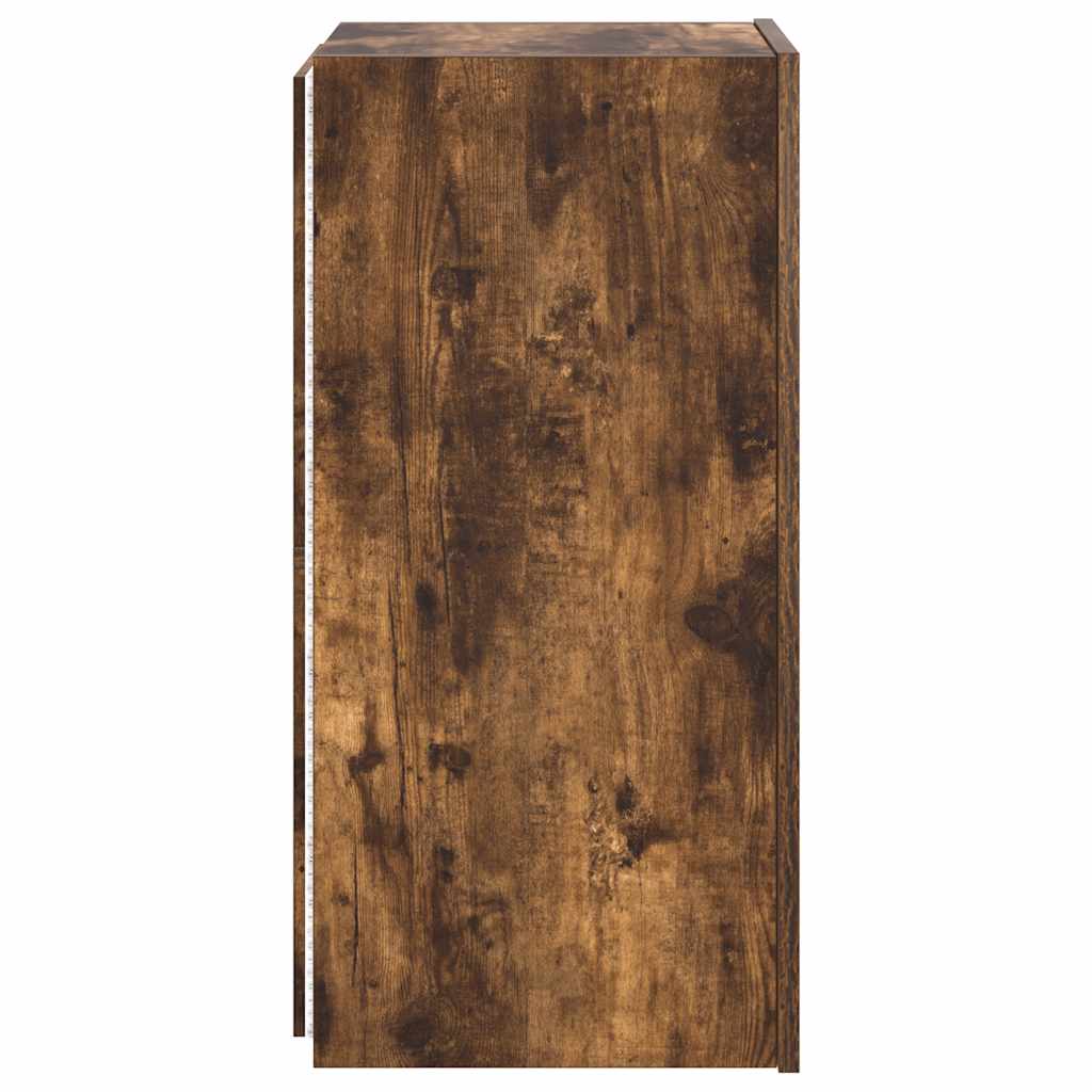 vidaXL Έπιπλο Τοίχου Τηλεόρασης με LED Καπνιστή Δρυς 30,5x35x70 εκ.