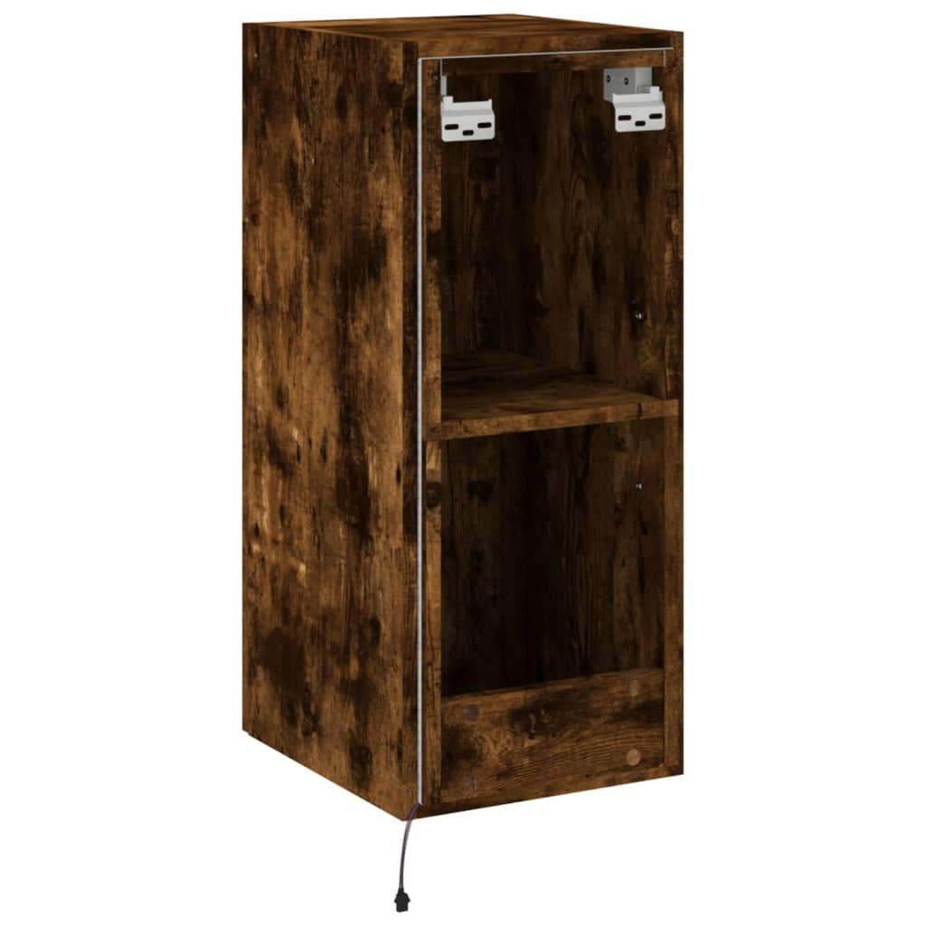 vidaXL Έπιπλο Τοίχου Τηλεόρασης με LED Καπνιστή Δρυς 30,5x35x70 εκ.