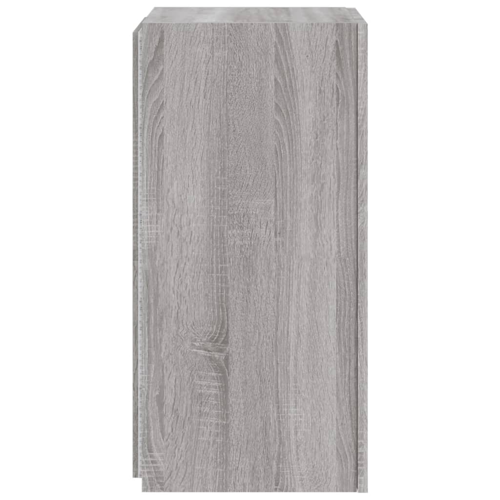 vidaXL Έπιπλο Τοίχου Τηλεόρασης με LED Γκρι Sonoma 30,5x35x70 εκ.