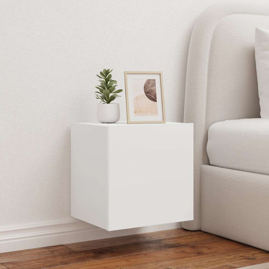 vidaXL Έπιπλα Τοίχου Τηλεόρασης με LED 2 Τεμ. Λευκά 40,5x35x40 εκ.