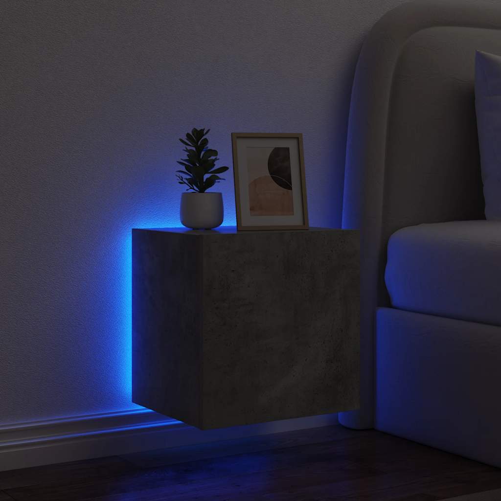 vidaXL Έπιπλο Τηλεόρασης με LED Γκρι Σκυροδέματος 40,5x35x40 εκ.