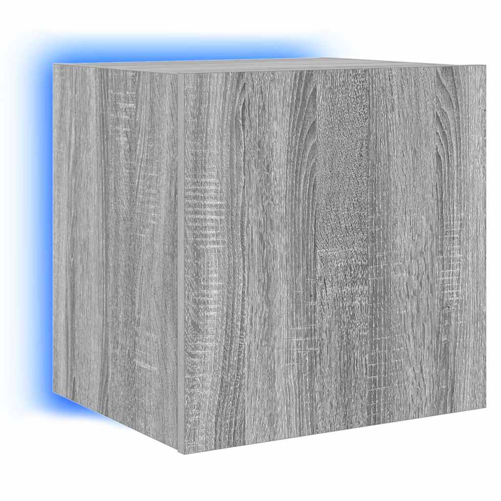vidaXL Έπιπλο Τοίχου Τηλεόρασης με LED Γκρι Sonoma 40,5x35x40 εκ.
