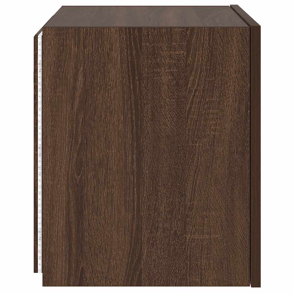 vidaXL Έπιπλο Τοίχου Τηλεόρασης με LED Καφέ Δρυς 40,5x35x40 εκ.