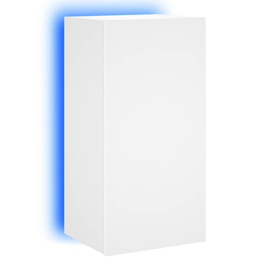 vidaXL Έπιπλο Τοίχου Τηλεόρασης με LED Λευκό 40,5x35x80 εκ.