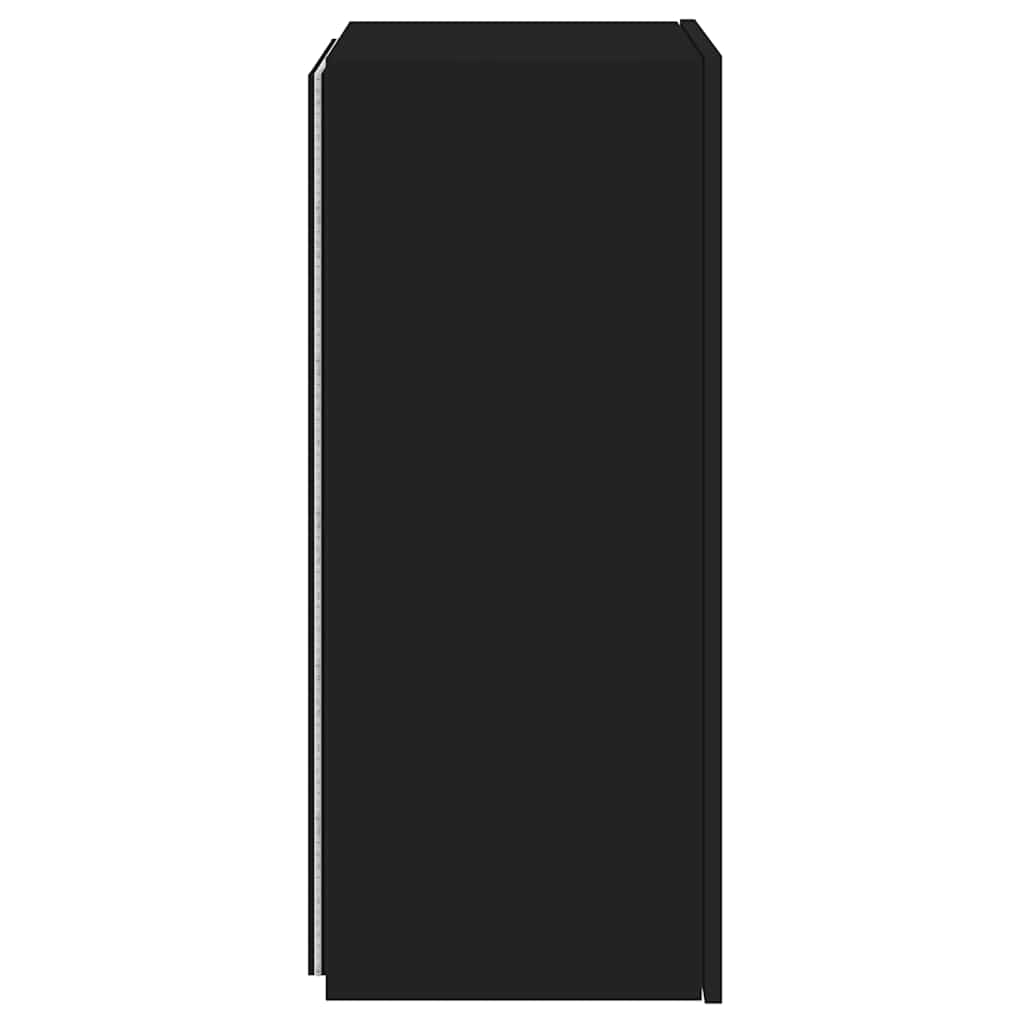 vidaXL Έπιπλο Τοίχου Τηλεόρασης με LED Μαύρο 40,5x35x80 εκ.