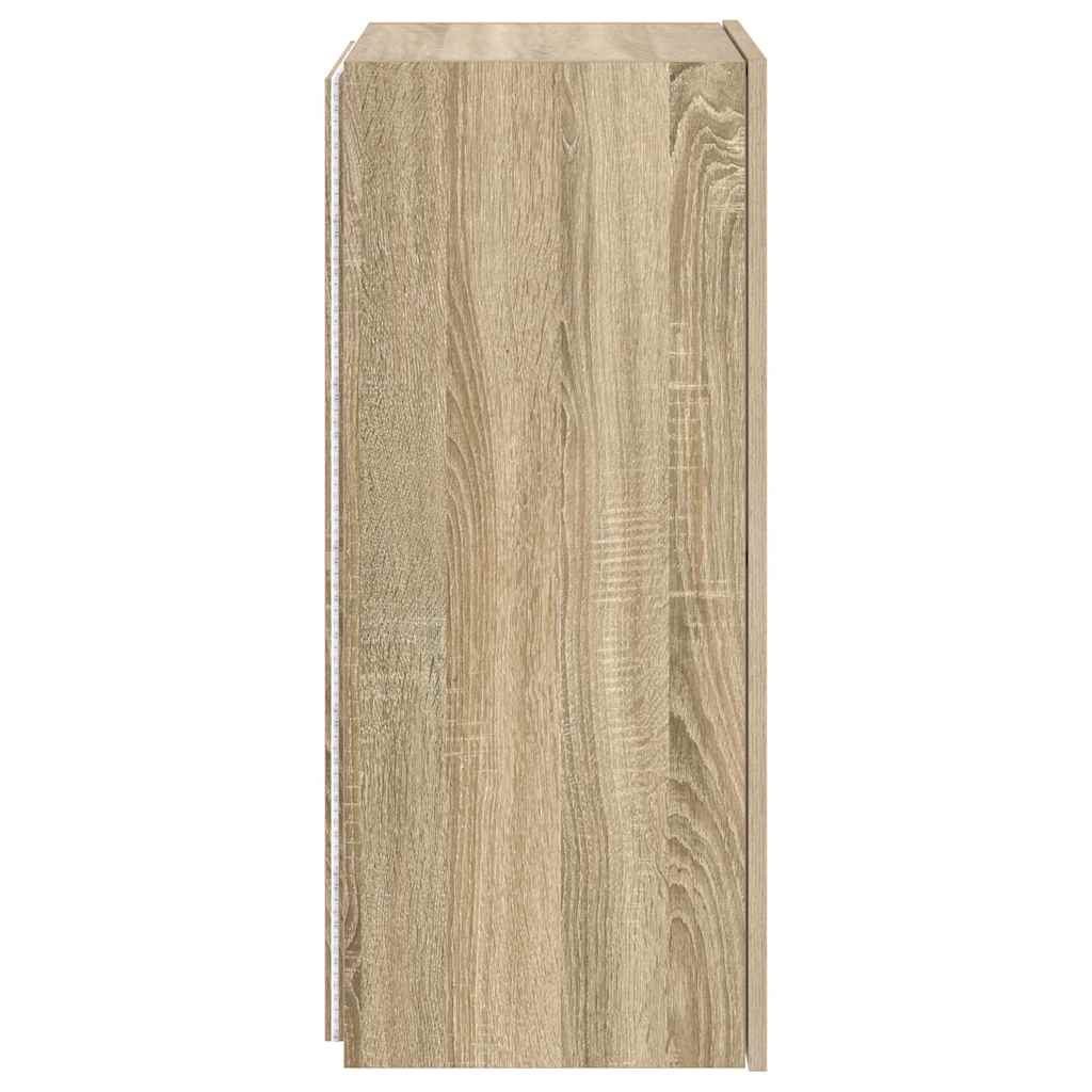 vidaXL Έπιπλο Τοίχου Τηλεόρασης με LED Sonoma Δρυς 40,5x35x80 εκ.