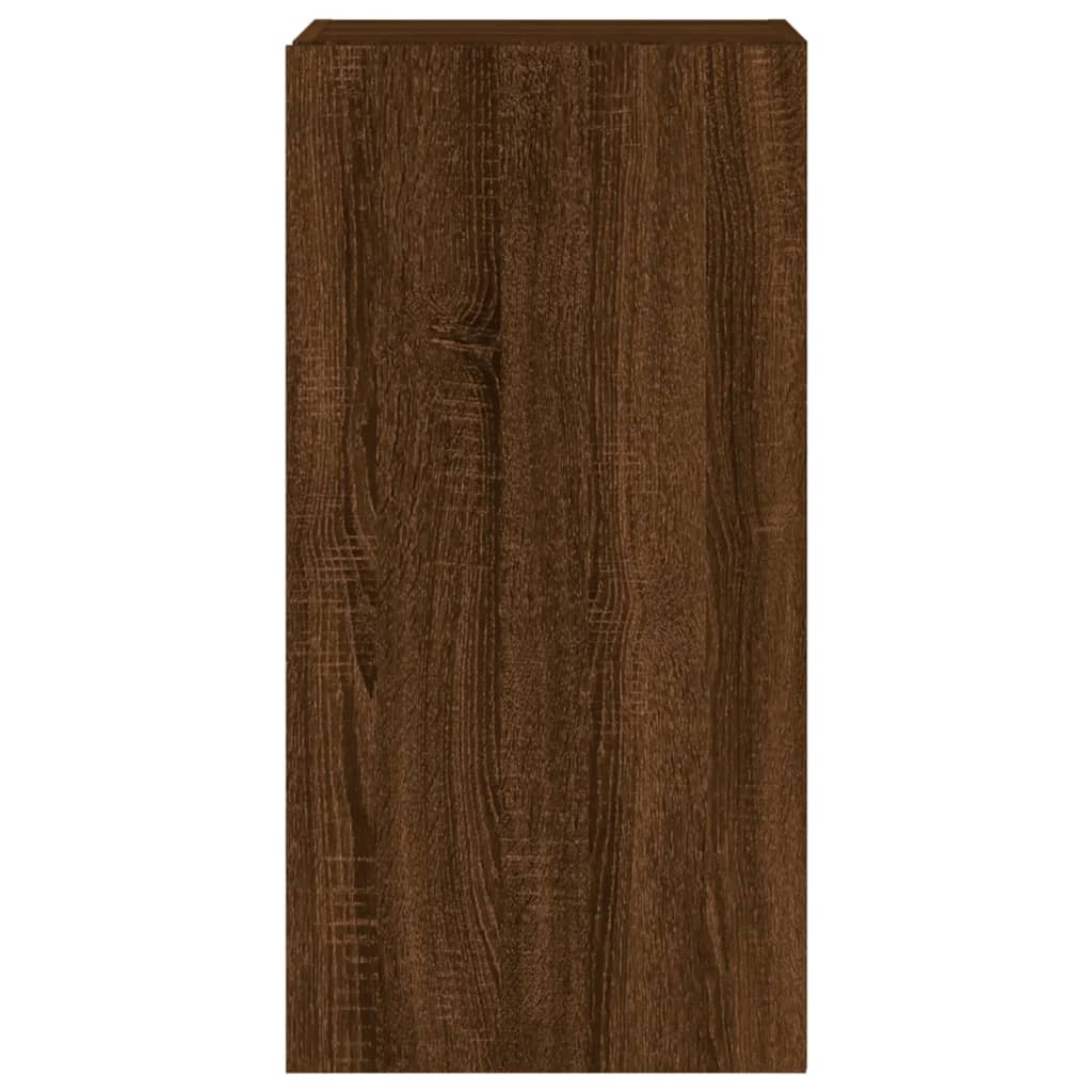 vidaXL Έπιπλο Τοίχου Τηλεόρασης με LED Καφέ Δρυς 40,5x35x80 εκ.