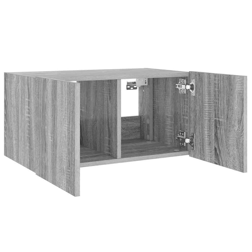 vidaXL Έπιπλο Τοίχου Τηλεόρασης με LED Γκρι Sonoma 60x35x31 εκ.