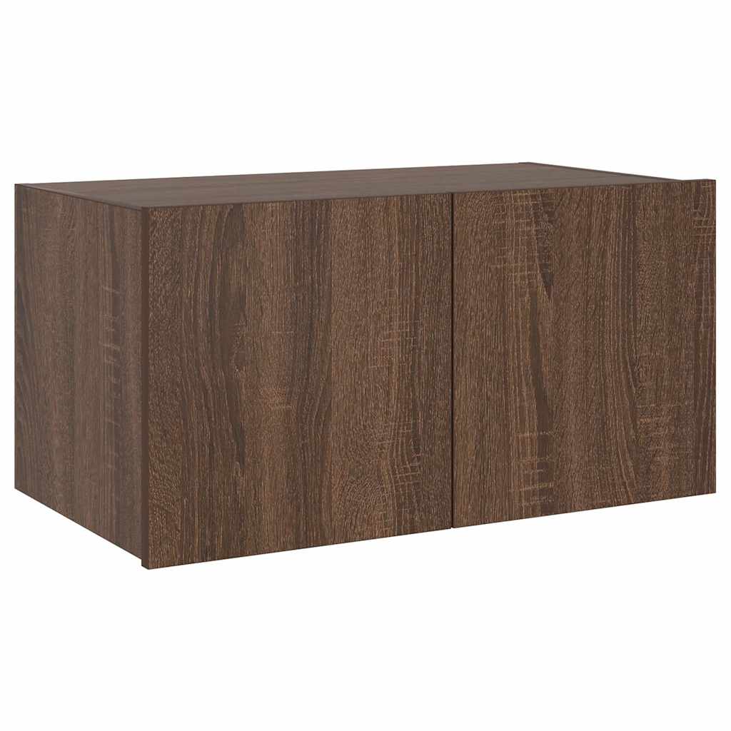 vidaXL Έπιπλο Τοίχου Τηλεόρασης με LED Καφέ Δρυς 60x35x31 εκ.