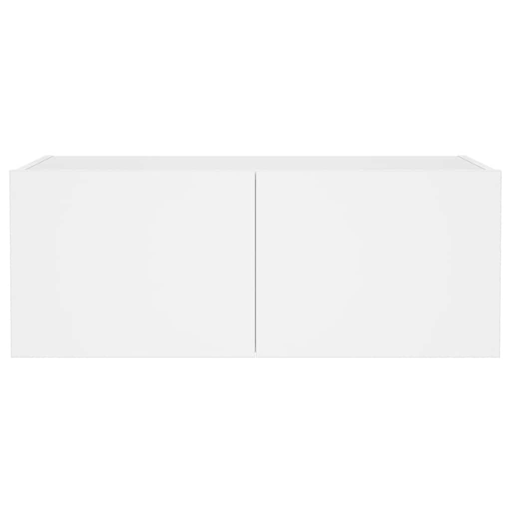vidaXL Έπιπλο Τοίχου Τηλεόρασης με LED Λευκό 80x35x31 εκ.