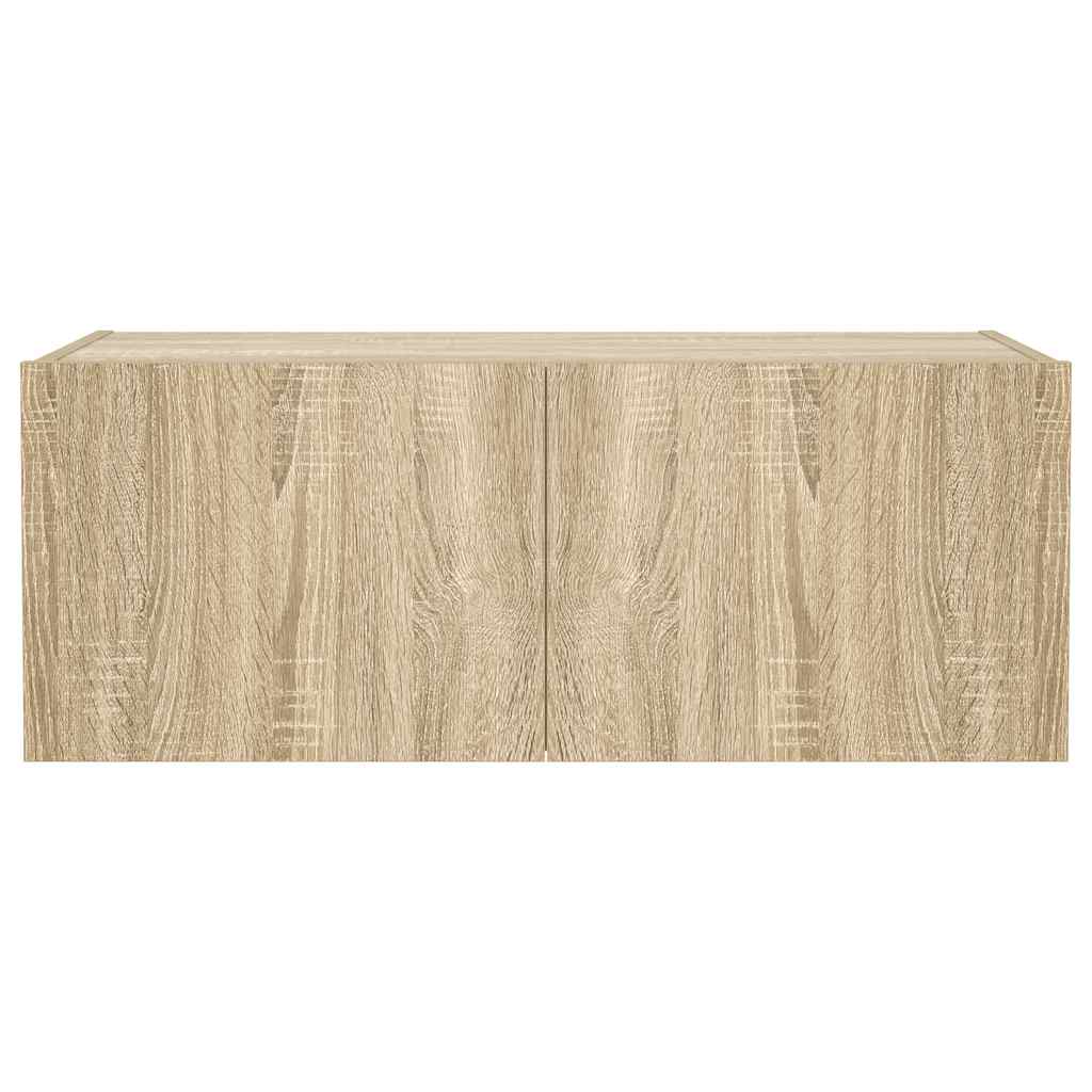 vidaXL Έπιπλο Τοίχου Τηλεόρασης με LED Sonoma Δρυς 80x35x31 εκ.