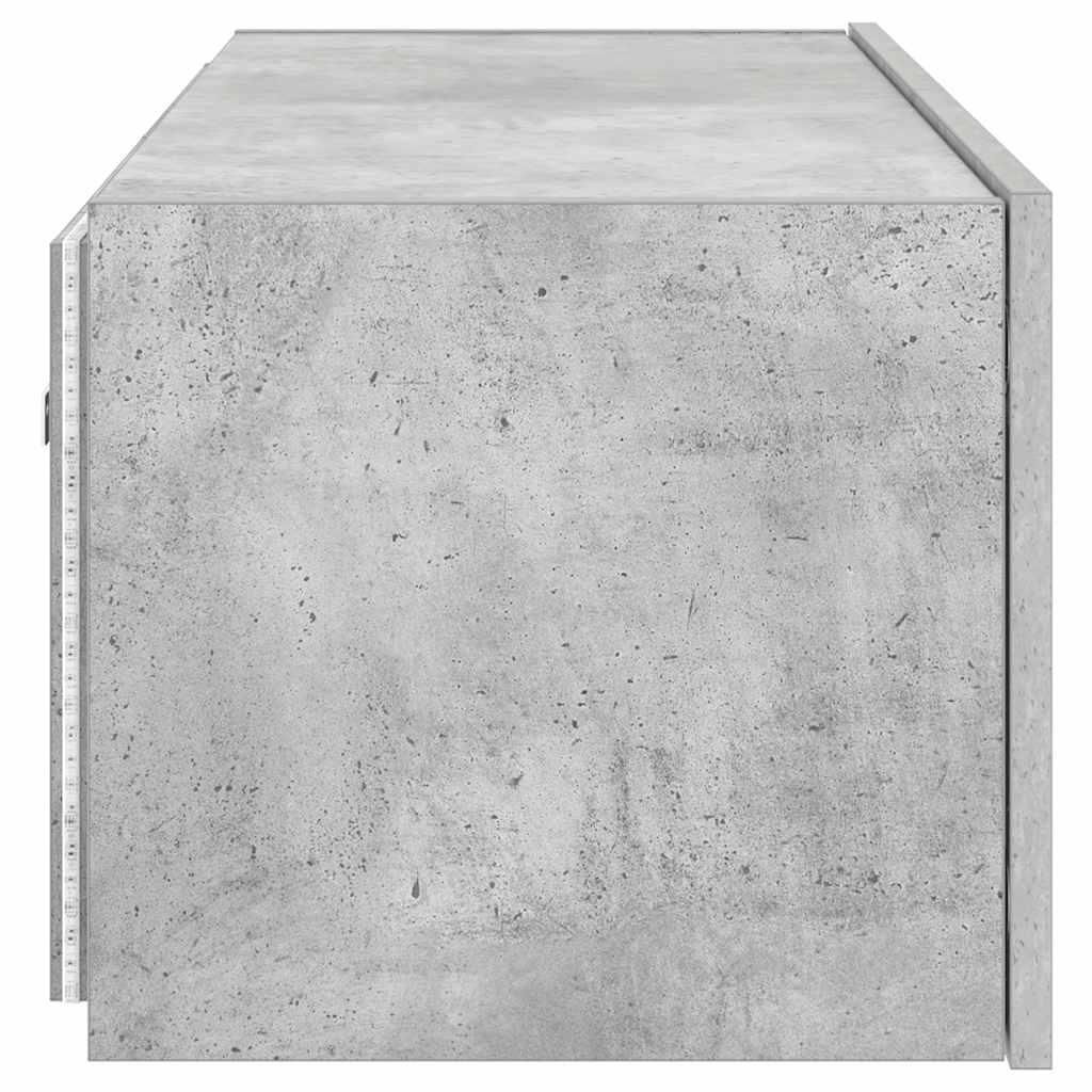 vidaXL Έπιπλο Τηλεόρασης με LED Γκρι Σκυροδέματος 80x35x31 εκ.