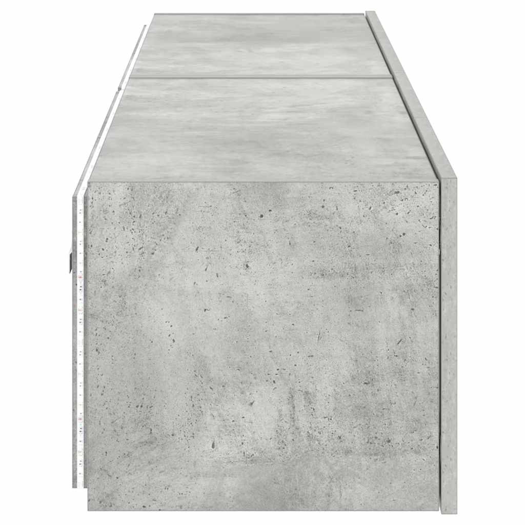 vidaXL Έπιπλα Τηλεόρασης με LED 2 Τεμ Γκρι Σκυροδέματος 80x35x31 εκ.