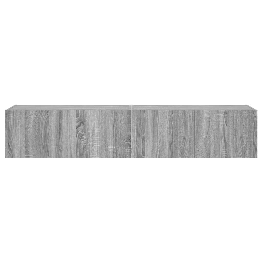 vidaXL Έπιπλα Τοίχου Τηλ. με LED 2 Τεμ. Γκρι Sonoma 80x35x31 εκ.
