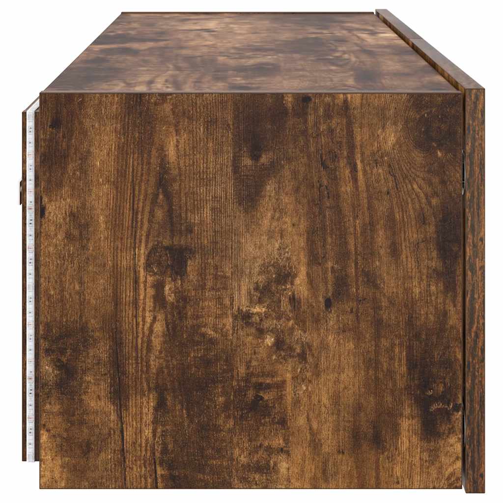 vidaXL Έπιπλο Τοίχου Τηλεόρασης με LED Καπνιστή Δρυς 100x35x31 εκ.