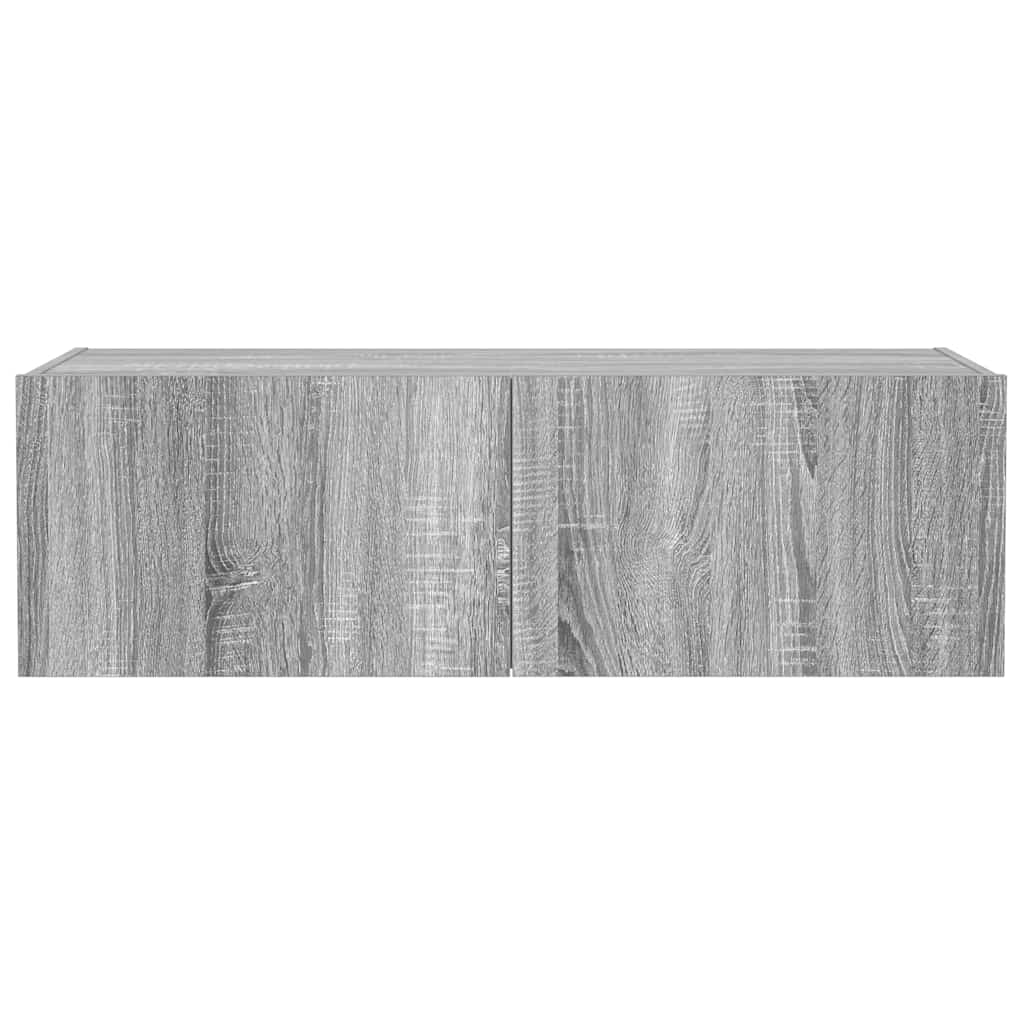 vidaXL Έπιπλο Τοίχου Τηλεόρασης με LED Γκρι Sonoma 100x35x31 εκ.