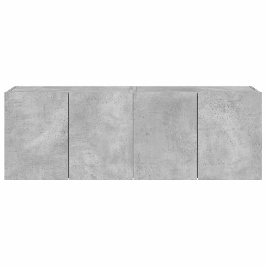 vidaXL Έπιπλα Τηλεόρασης με LED 2 Τεμ Γκρι Σκυροδέματος 60x35x41 εκ.