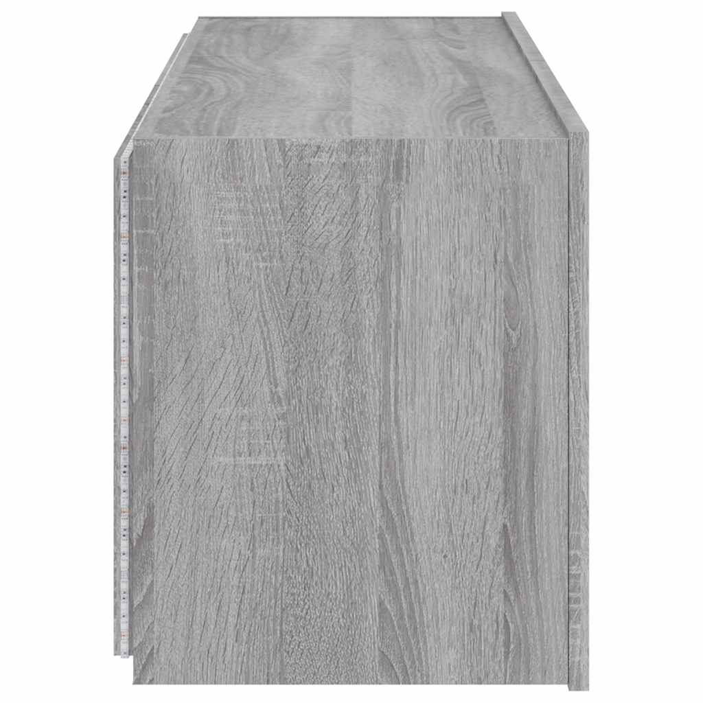 vidaXL Έπιπλα Τοίχου Τηλ. με LED 2 Τεμ. Γκρι Sonoma 60x35x41 εκ.