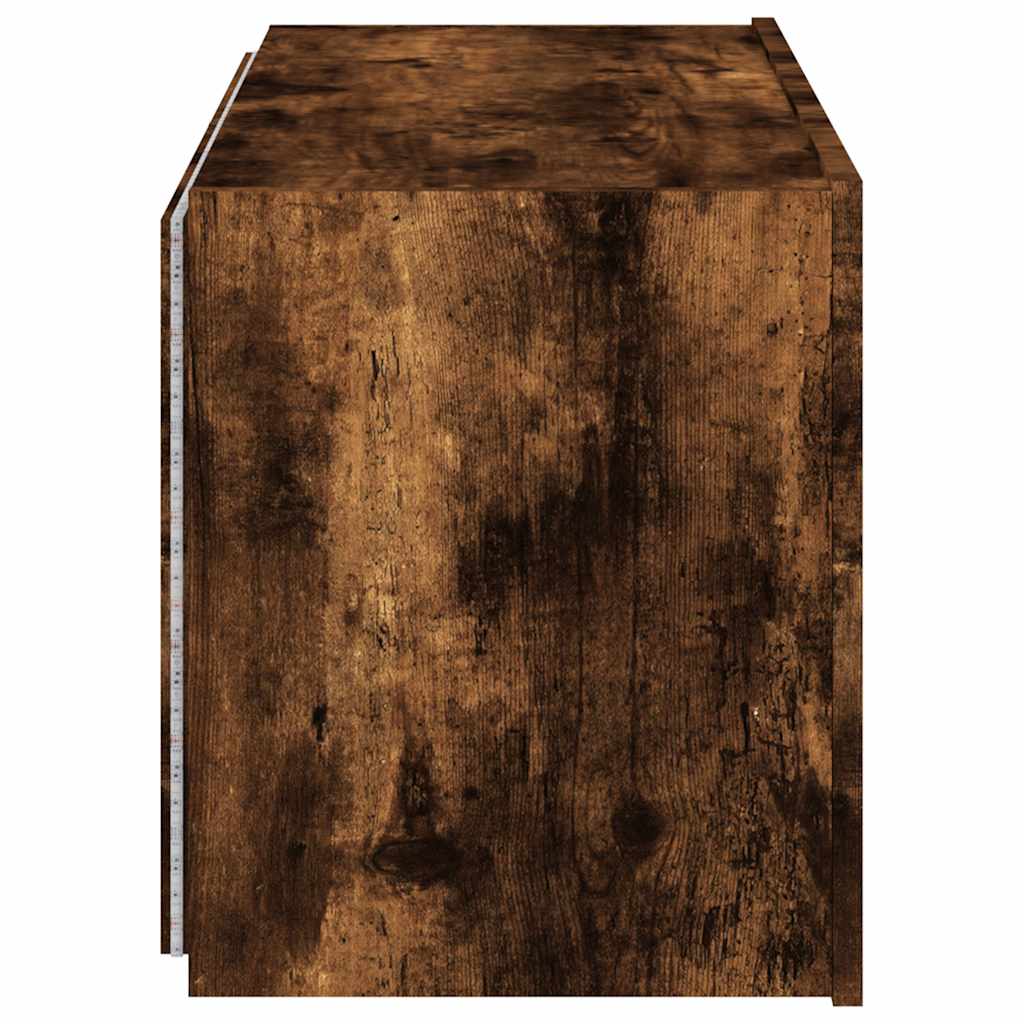 vidaXL Έπιπλο Τοίχου Τηλεόρασης με LED Καπνιστή Δρυς 80x35x41 εκ.