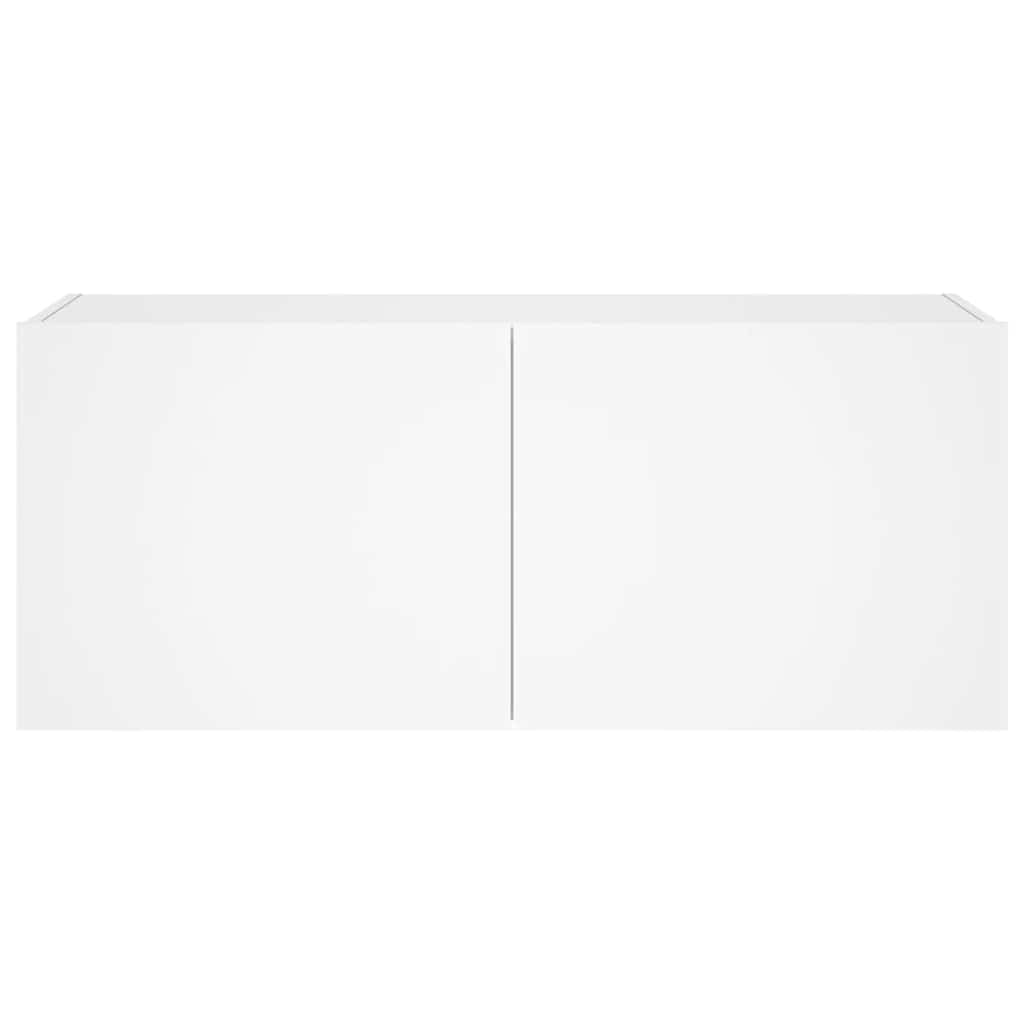 vidaXL Έπιπλο Τοίχου Τηλεόρασης με LED Λευκό 100x35x41 εκ.