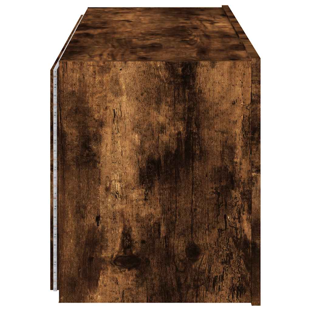 vidaXL Έπιπλο Τοίχου Τηλεόρασης με LED Καπνιστή Δρυς 100x35x41 εκ.