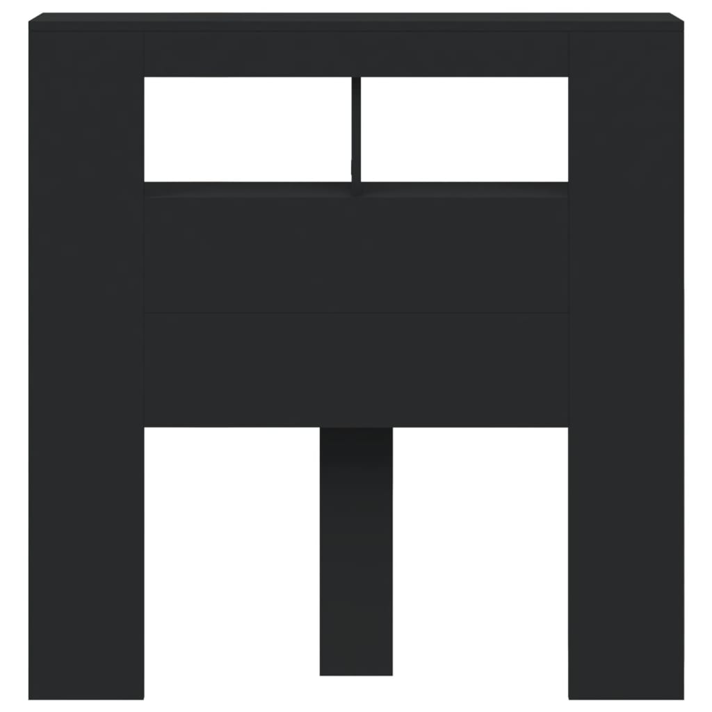 vidaXL Κεφαλάρι Κρεβατιού με LED Μαύρο 100x18,5x103,5 εκ Επεξεργ. Ξύλο