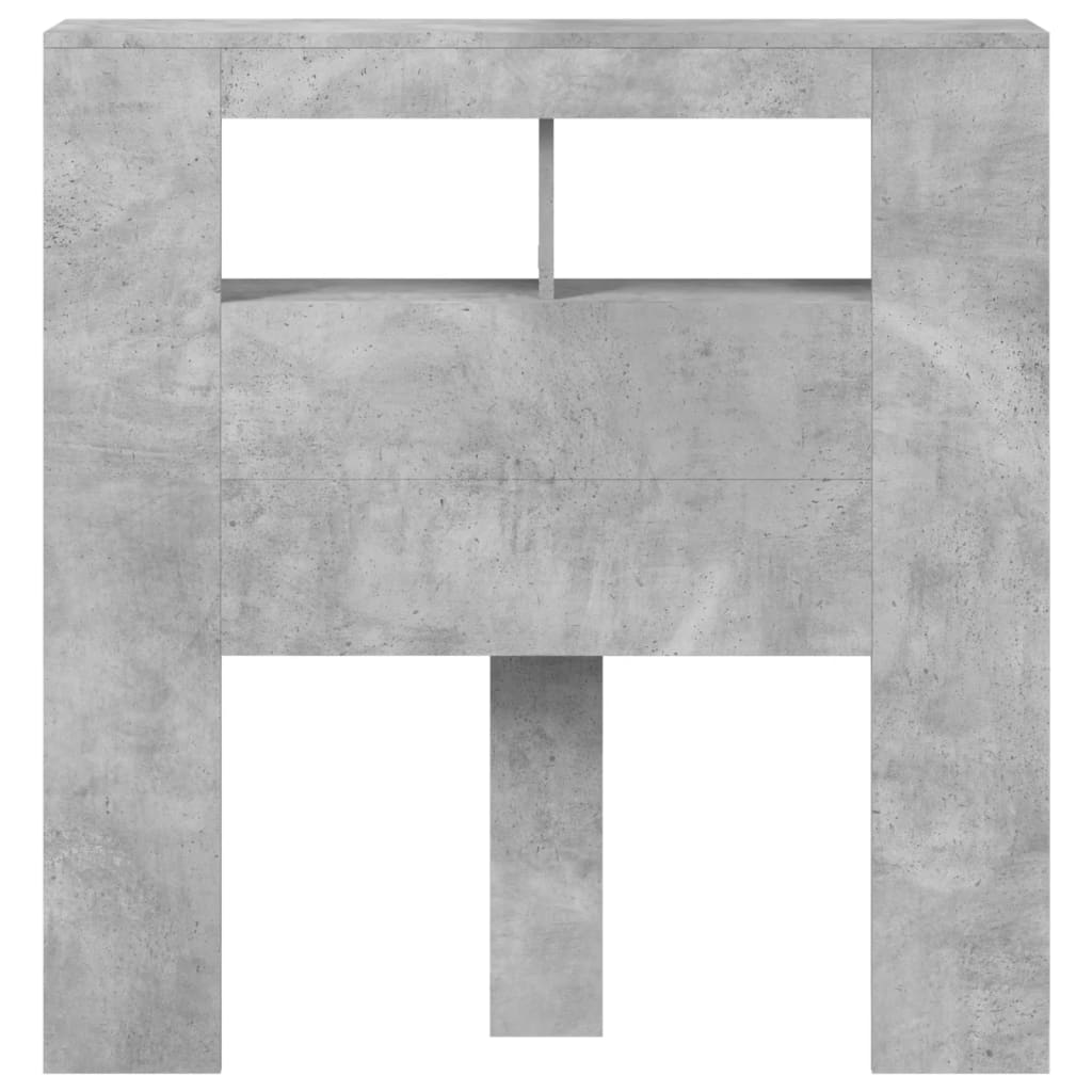 vidaXL Κεφαλάρι Κρεβατιού με LED Γκρι Σκυροδέματος 100x18,5x103,5 εκ