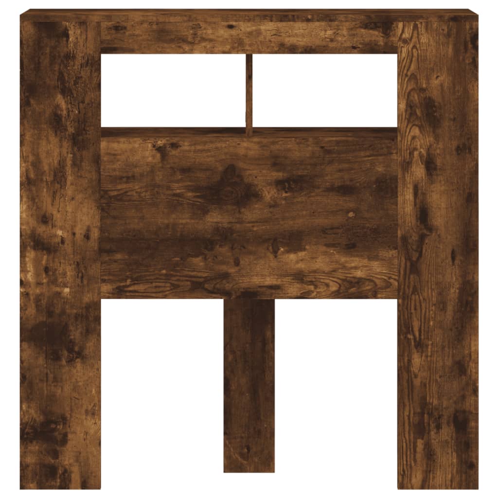 vidaXL Κεφαλάρι Κρεβατιού με LED Καπνιστή Δρυς 100x18,5x103,5 εκ