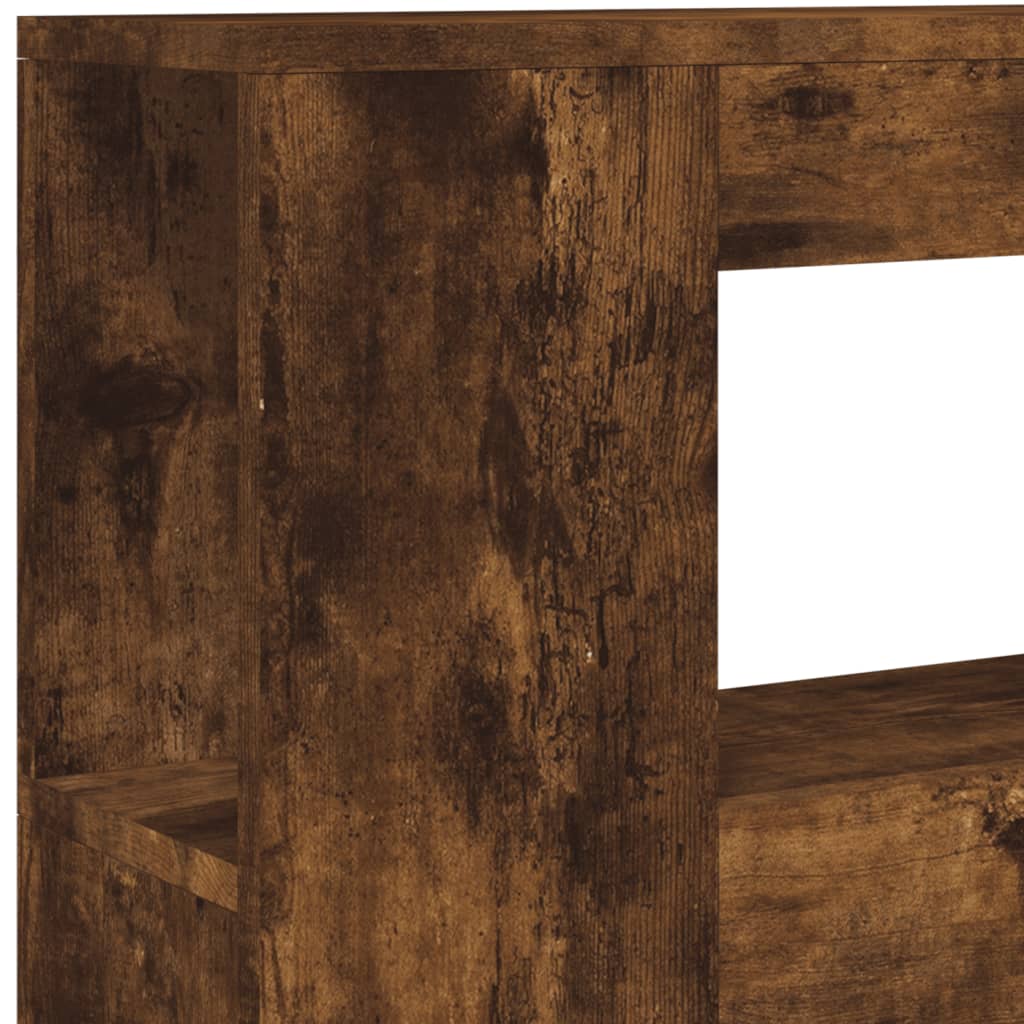 vidaXL Κεφαλάρι Κρεβατιού με LED Καπνιστή Δρυς 100x18,5x103,5 εκ